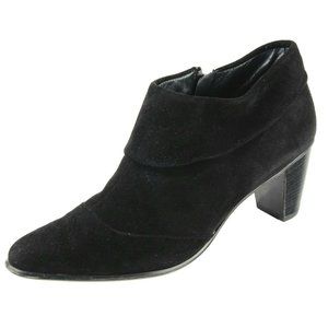 PAUL GREEN Sz. 9 LKNW! Ankle Booties Boots Suede Leather Black Pointed Zip-Up